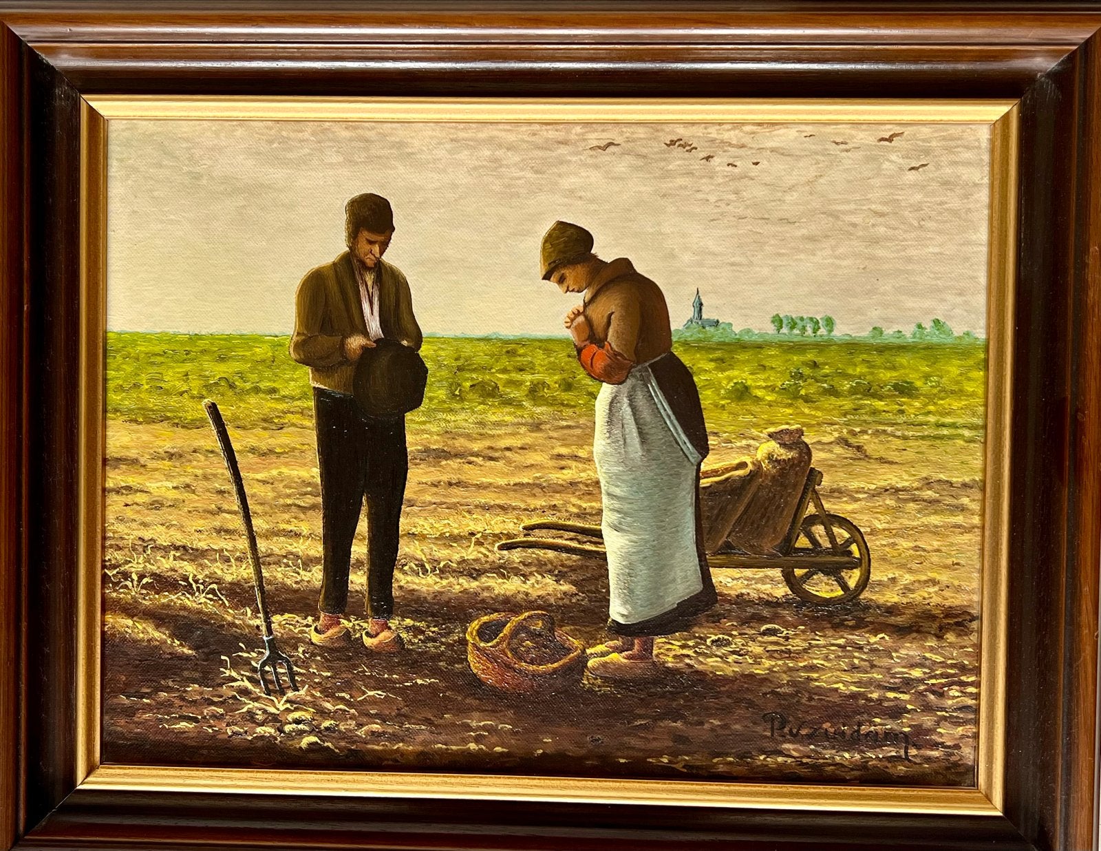 Twee Schilderijen: Boerenleven en Oogsttaferelen, Antiek en Kunst, Kunst | Schilderijen | Klassiek, Ophalen