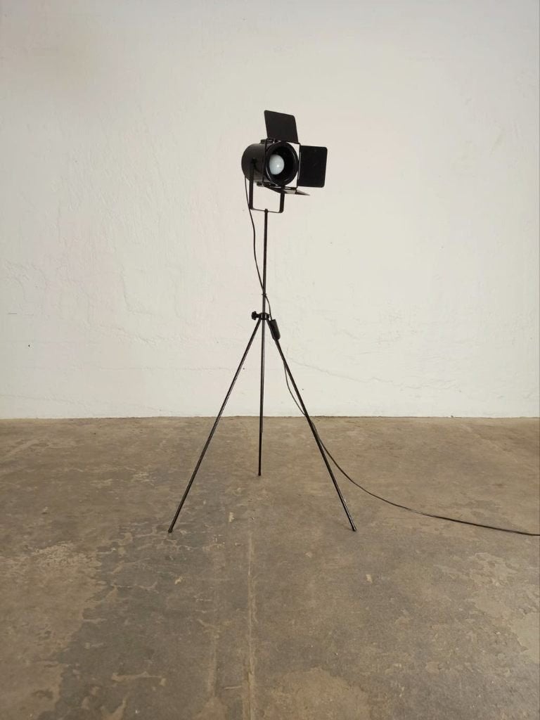 Vintage projector vloerlamp, zwart, Ophalen, Tweedehands, Tweedehands, Metaal