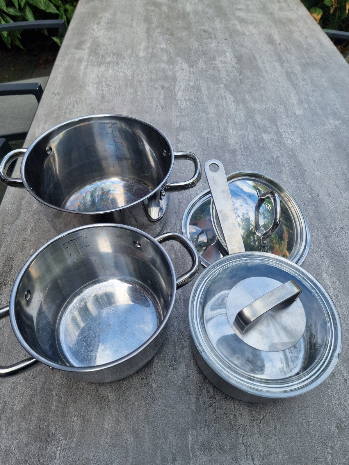 Ikea Pannenset: 2 Kookpannen (4.5L, 2.5L) en Sauspan (1.5L), Ophalen, Gebruikt, Pannenset, IKEA