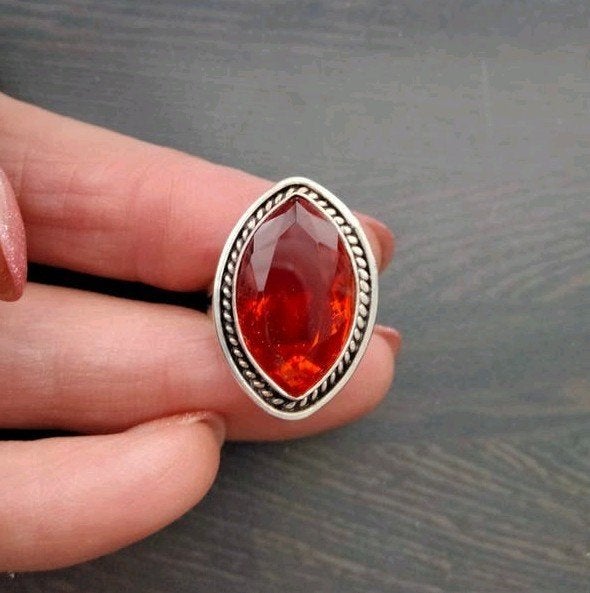 granaat ring maat 18, 18 tot 19, Verzenden, Nieuw, Dame