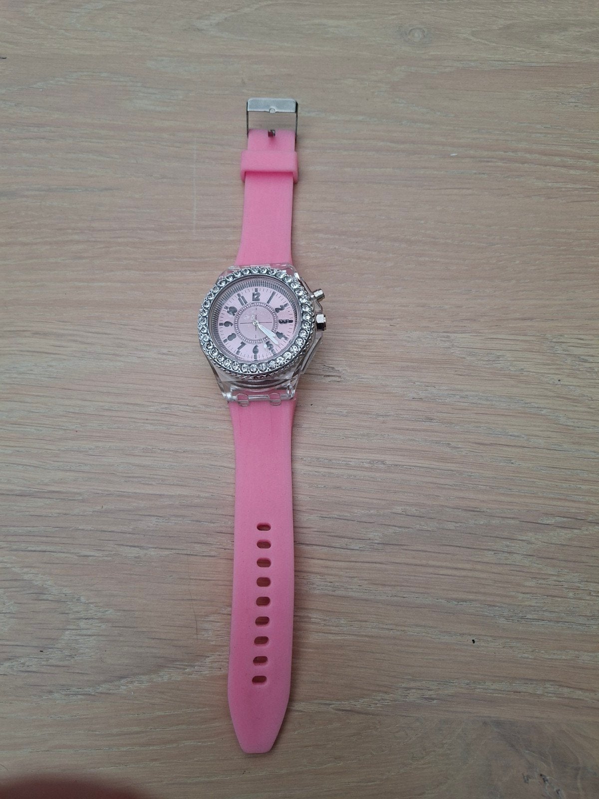 Kids Led Watch met strass, Ophalen of Verzenden, Zo goed als nieuw, Roze, Jongen of Meisje