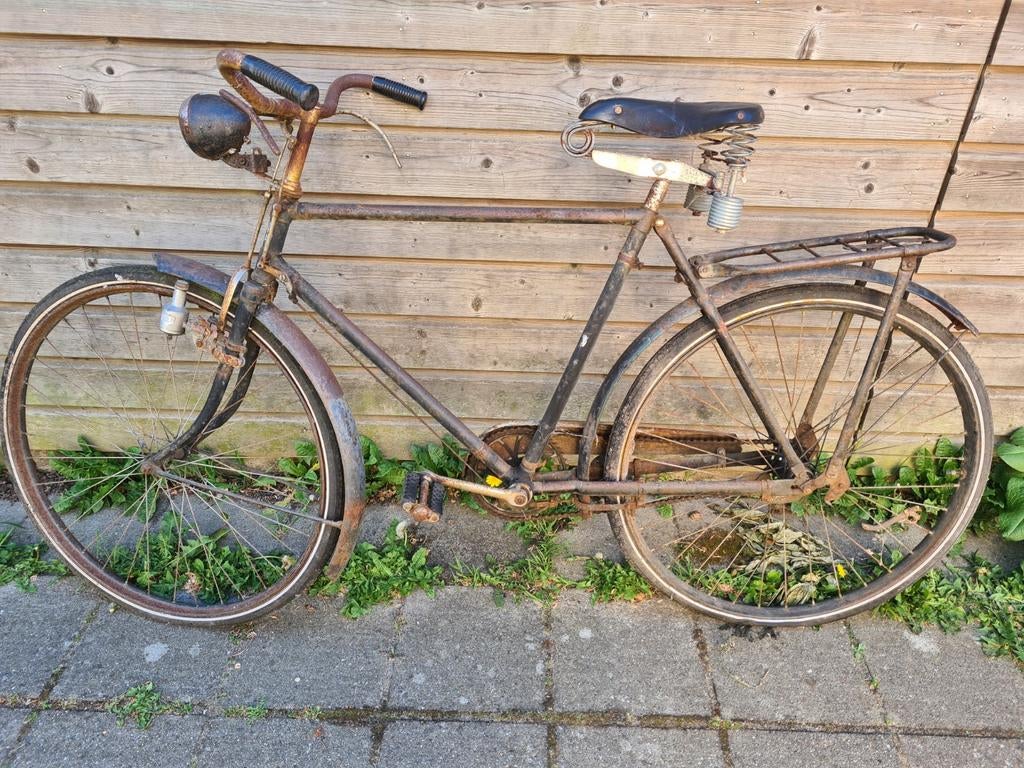 Vintage fiets jaren '50?, Fietsen en Brommers, Fietsen | Oldtimers, Ophalen, Terugtraprem, Onbekend, 47 tot 51 cm