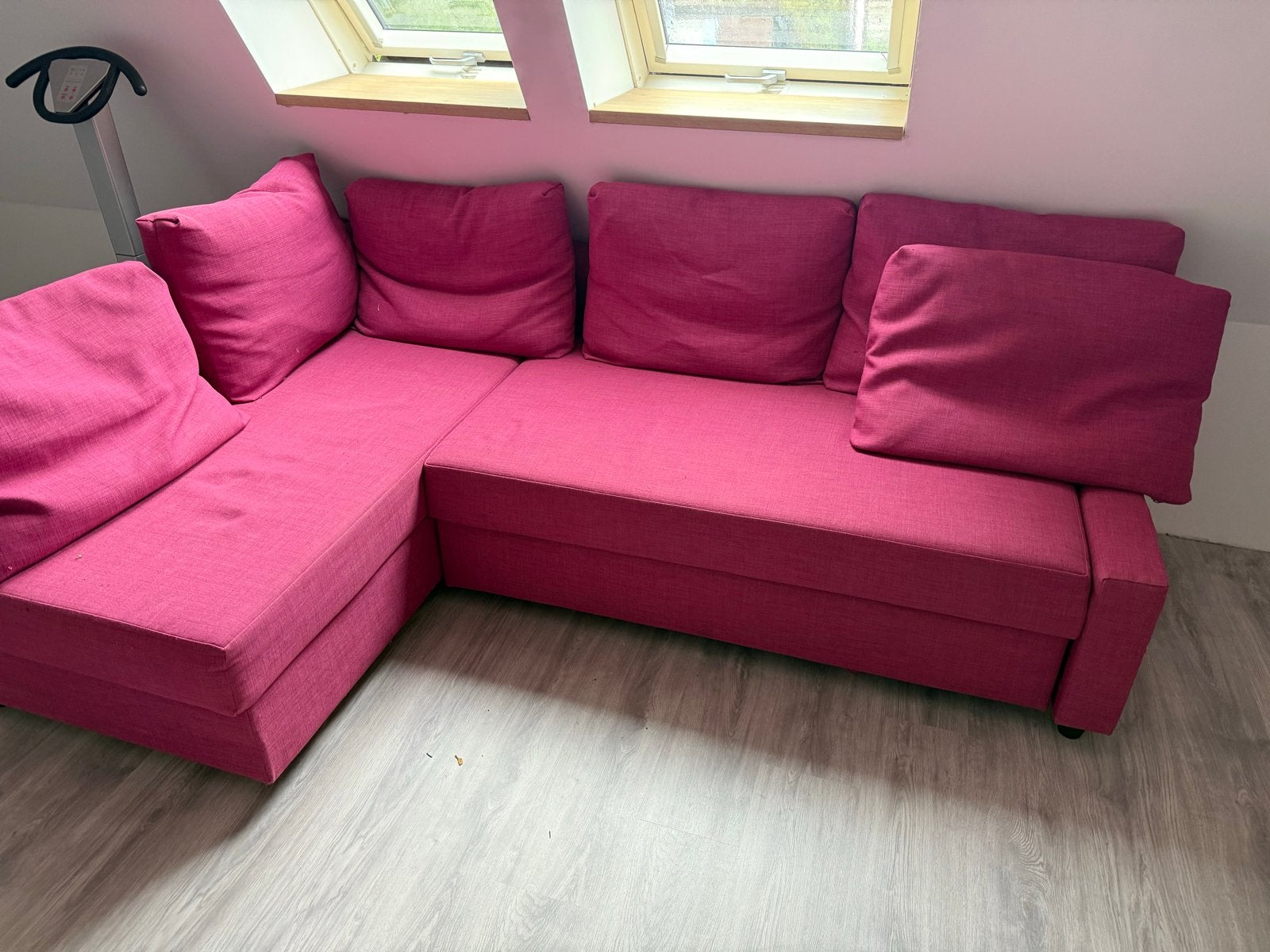 Ikea Friheten slaapbank met extra kussens - goede staat, Ophalen, Gebruikt, Tweepersoons, Overige maten