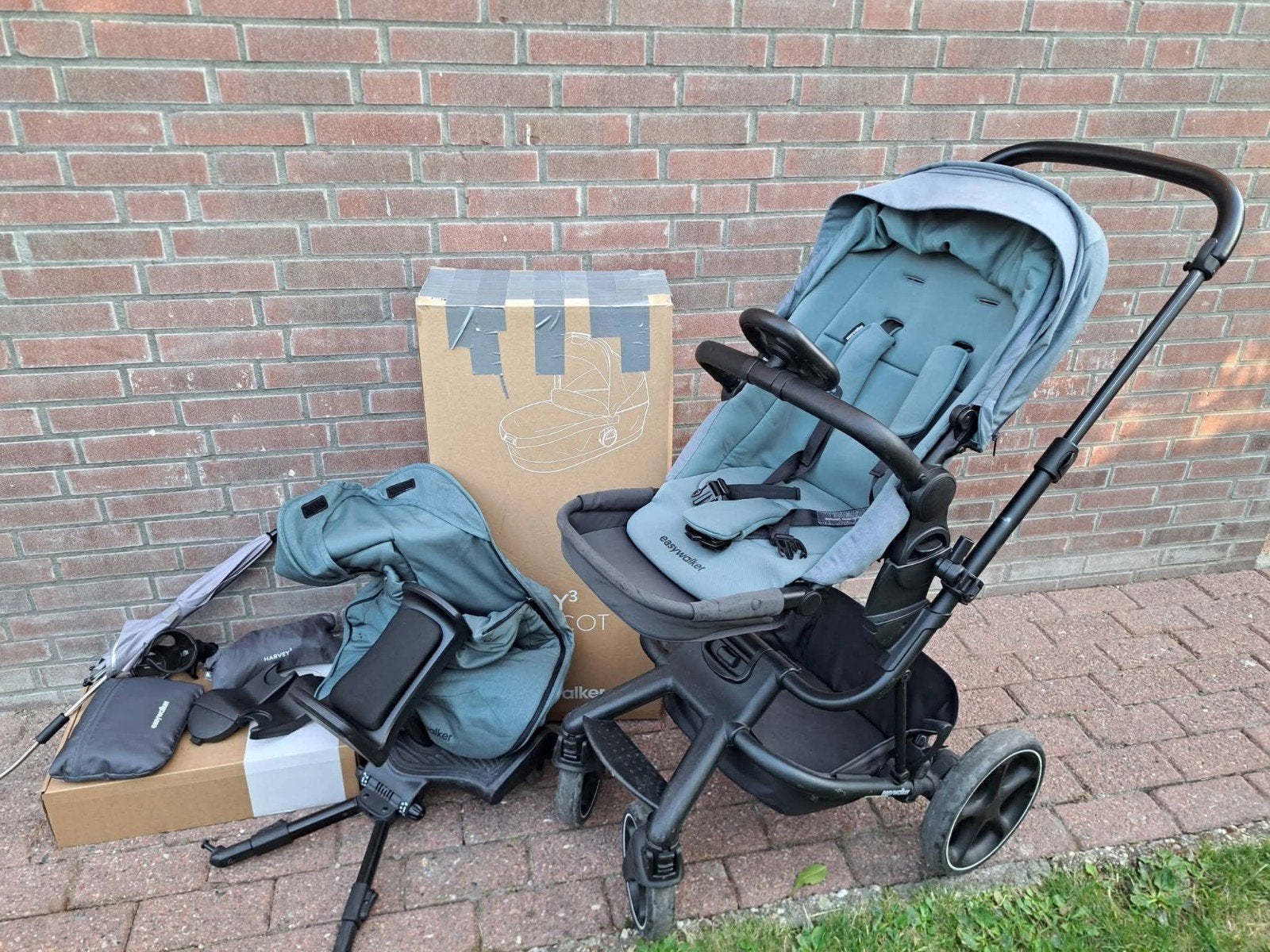 Easywalker Harvey 3 Combiwagen met accessoires, Kinderen en Baby's, Zo goed als nieuw, Combiwagen, Met reiswieg, Ophalen