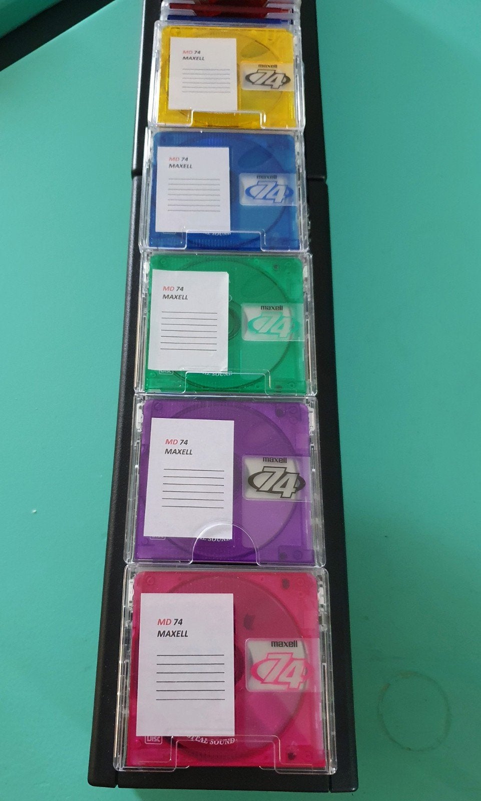 25 Stuks Maxell minidisc 74 colour, Verzenden