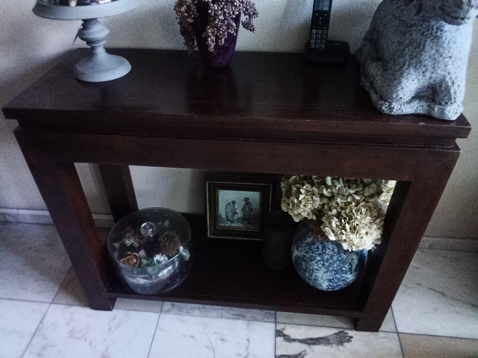Donkerhouten sitetable 40x100x79,5 zgan met extra blad, Ophalen, 50 tot 100 cm, Zo goed als nieuw, Overige houtsoorten