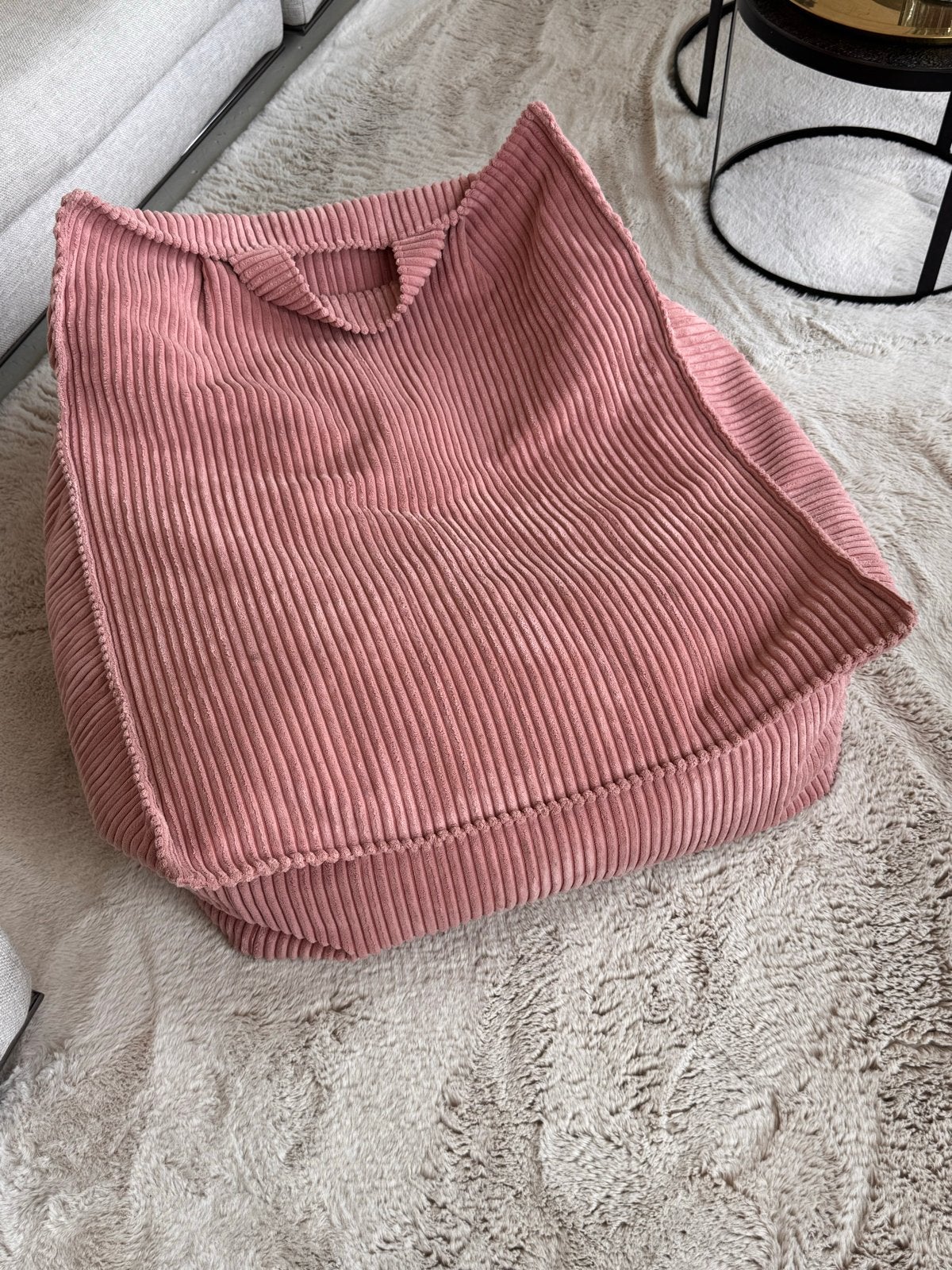 Wigiwama Zitzak Roze Ribstof - Comfortabel en Stijlvol, Verzenden, Zo goed als nieuw, Roze, Zitzak