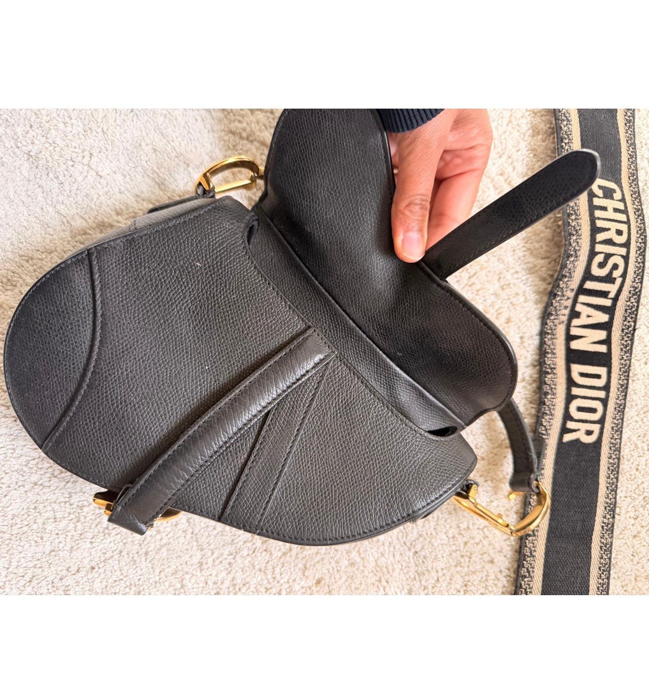 Dior saddle bag, Ophalen of Verzenden, Zo goed als nieuw, Zwart, Handtas