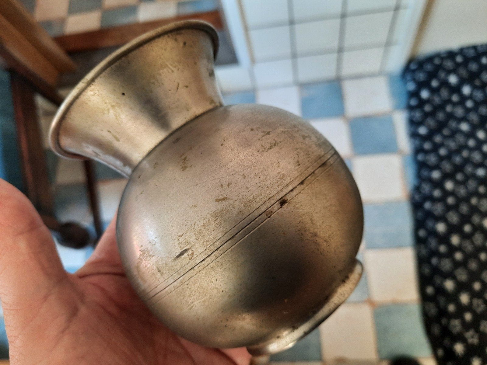 Vintage RIO Tiel Holland metalen vaasje/potje, Ophalen of Verzenden