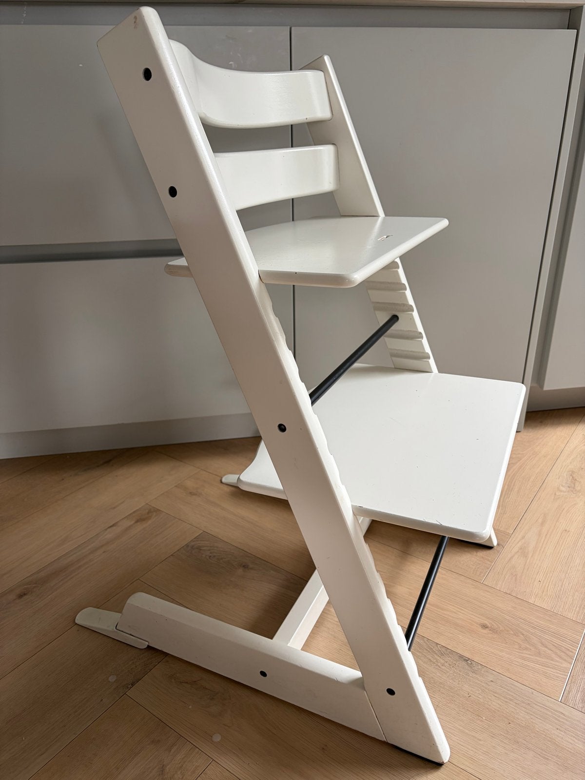 Stokke Tripp Trapp meegroeistoel wit, Ophalen, Gebruikt, Meegroeistoel