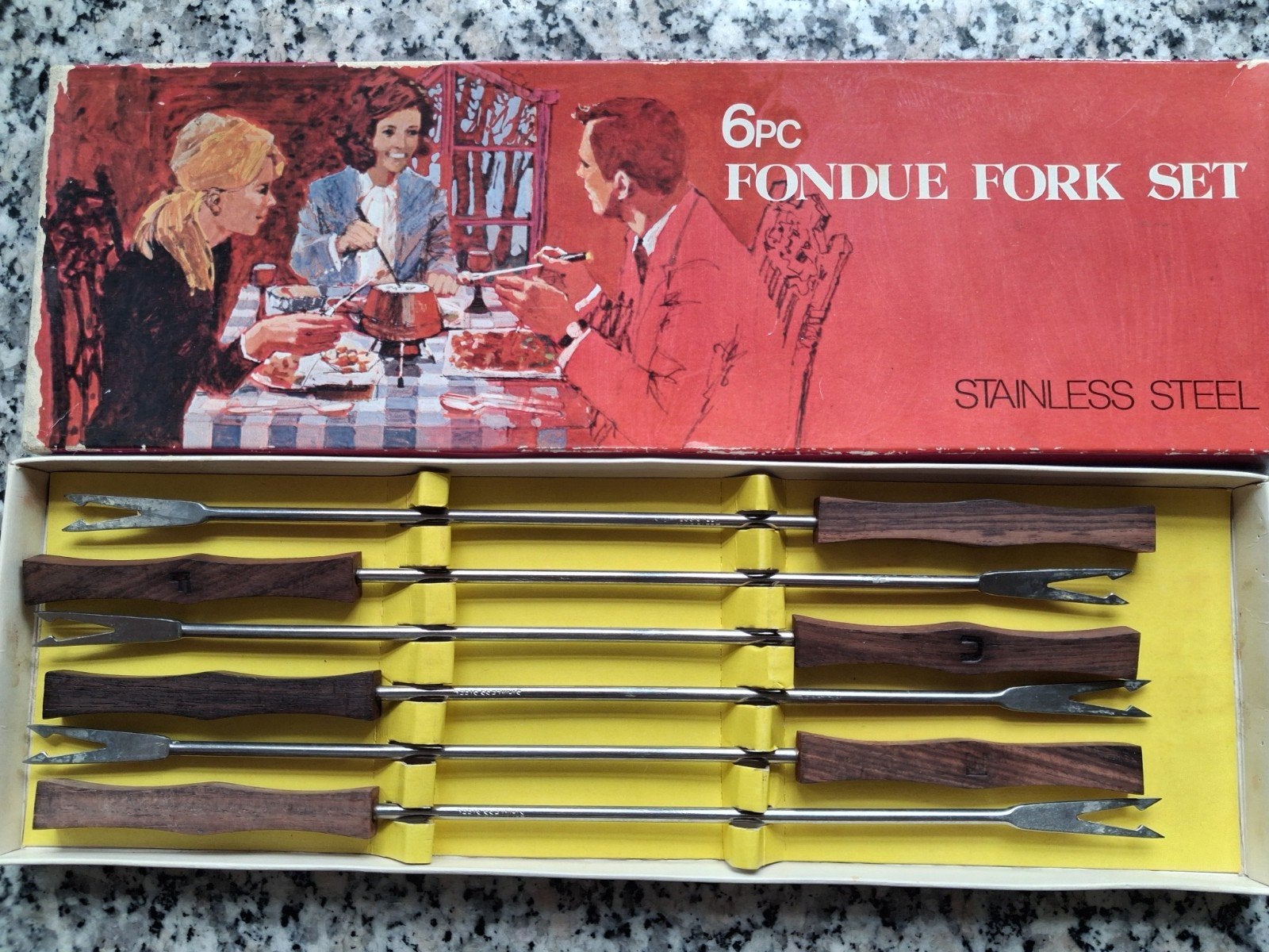 6 vintage fondue vorkjes, Witgoed en Apparatuur, Ophalen of Verzenden, Gebruikt, Fondue-accessoires