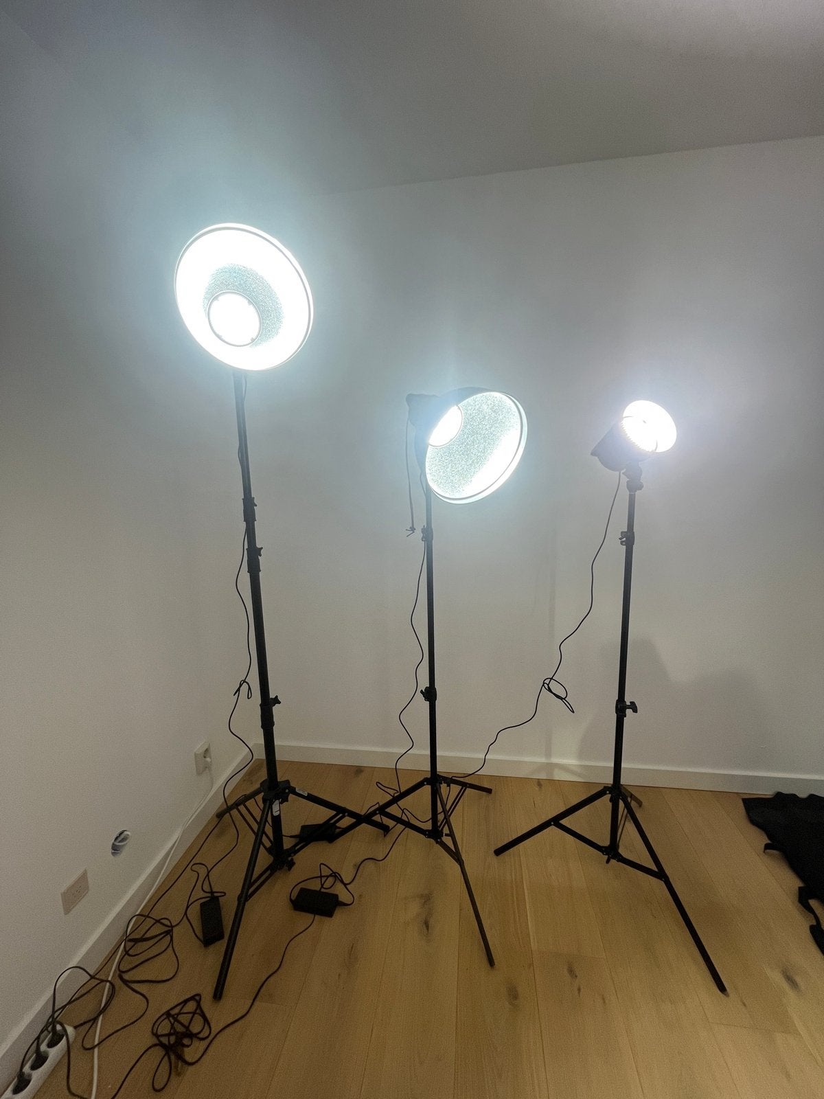 Jinbei EF-60LED Continu Licht Set met Statieven en Accu's, Overige merken, Belichting, Ophalen, Gebruikt