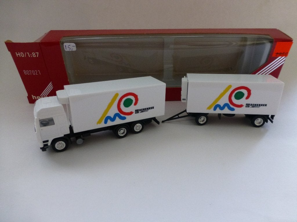 Herpa Volvo F12 vrachtwagen met aanhanger Schenker Art Trans, Ophalen of Verzenden, Zo goed als nieuw, Bus of Vrachtwagen, Herpa