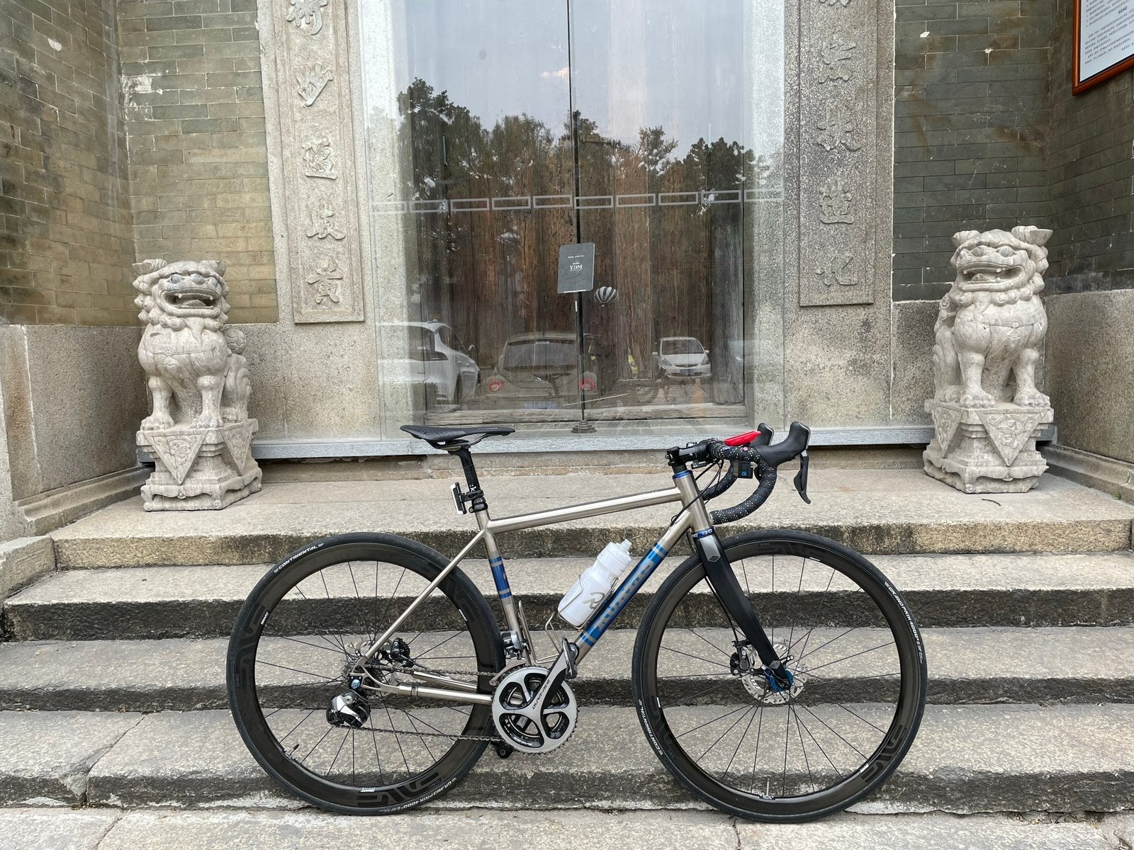 Kualis Titanium Bike Shimano Di2, Carbon Wheelset, Fietsen en Brommers, Zo goed als nieuw, Meer dan 20 versnellingen, 53 tot 57 cm