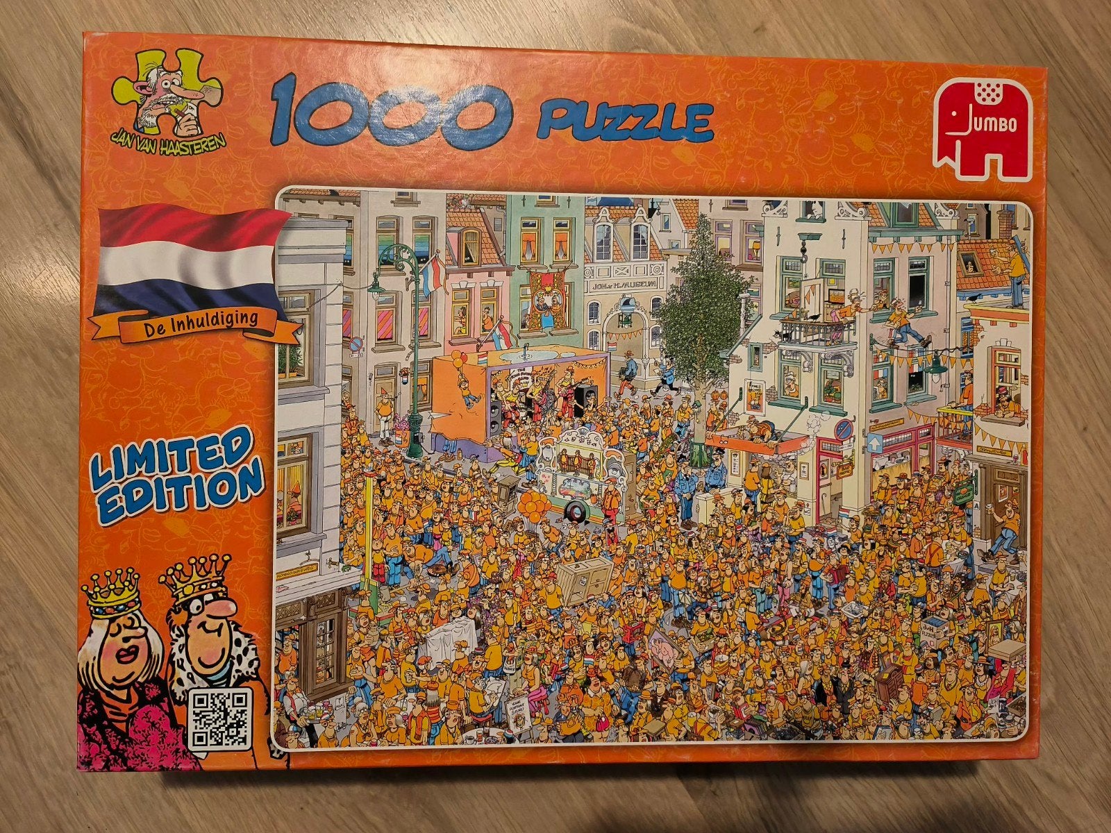 Jan van Haasteren - De Inhuldiging - 1000 stukjes, Ophalen of Verzenden, 500 t/m 1500 stukjes, Zo goed als nieuw, Legpuzzel