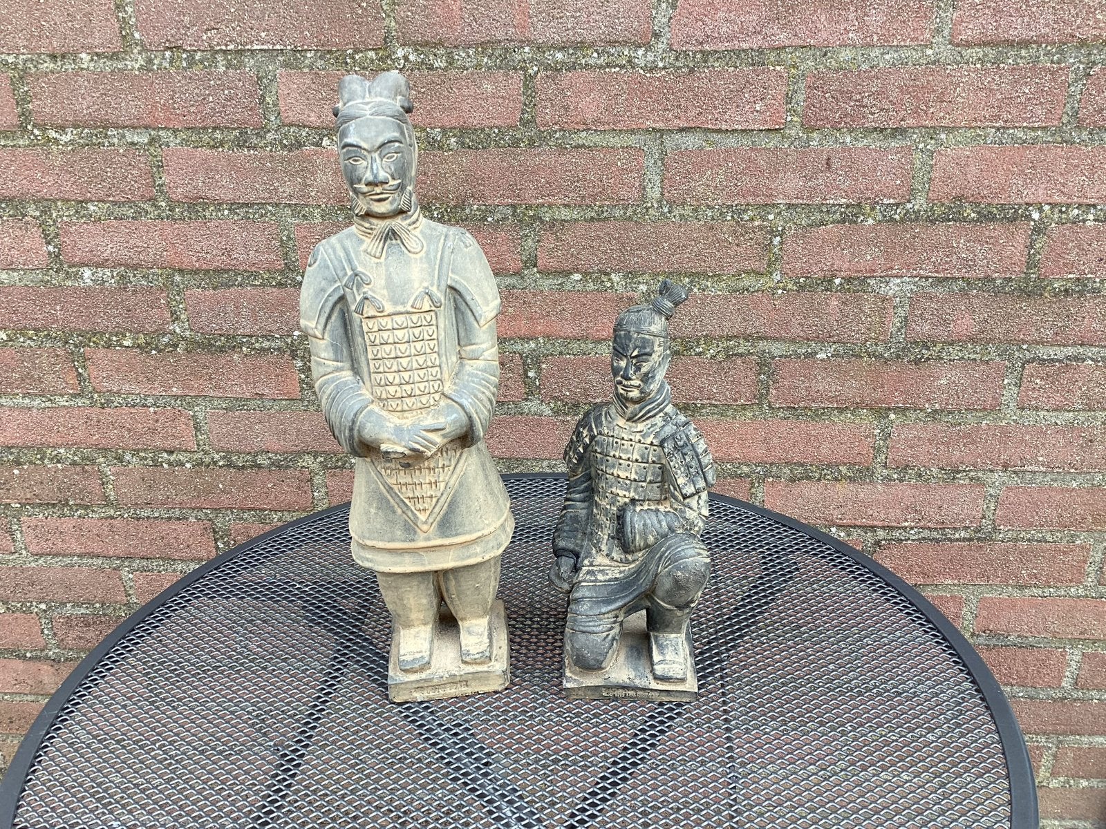 Set van 2 Terracottakrijgers Beelden - Chinese Stijl, Groep mensen, Ophalen of Verzenden, Handgemaakt, 20 - 50 cm