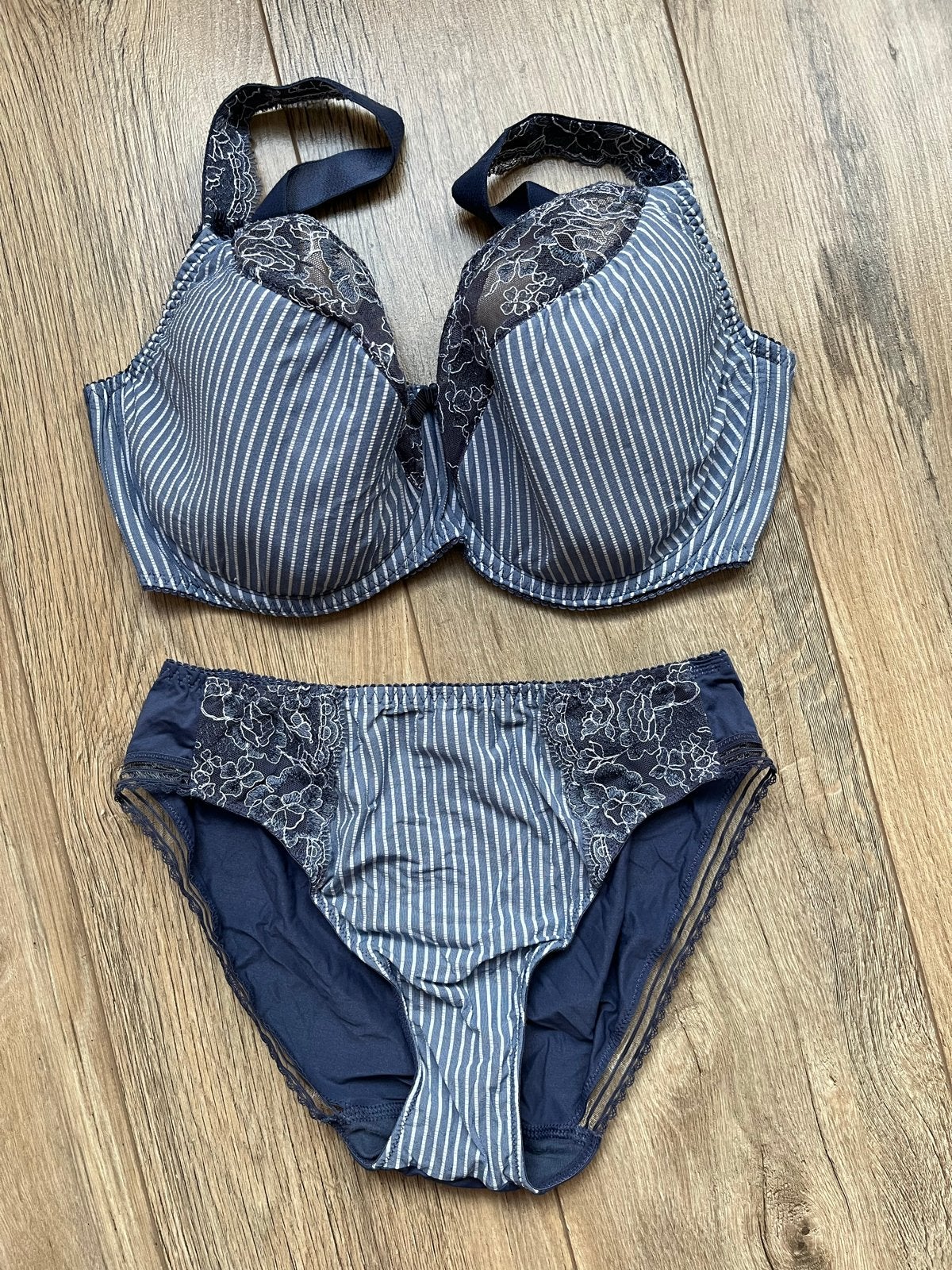 Prima Donna Nyssa tulpsnit bh 80f, rioslip 40 zgan, Verzenden, Blauw, Setje