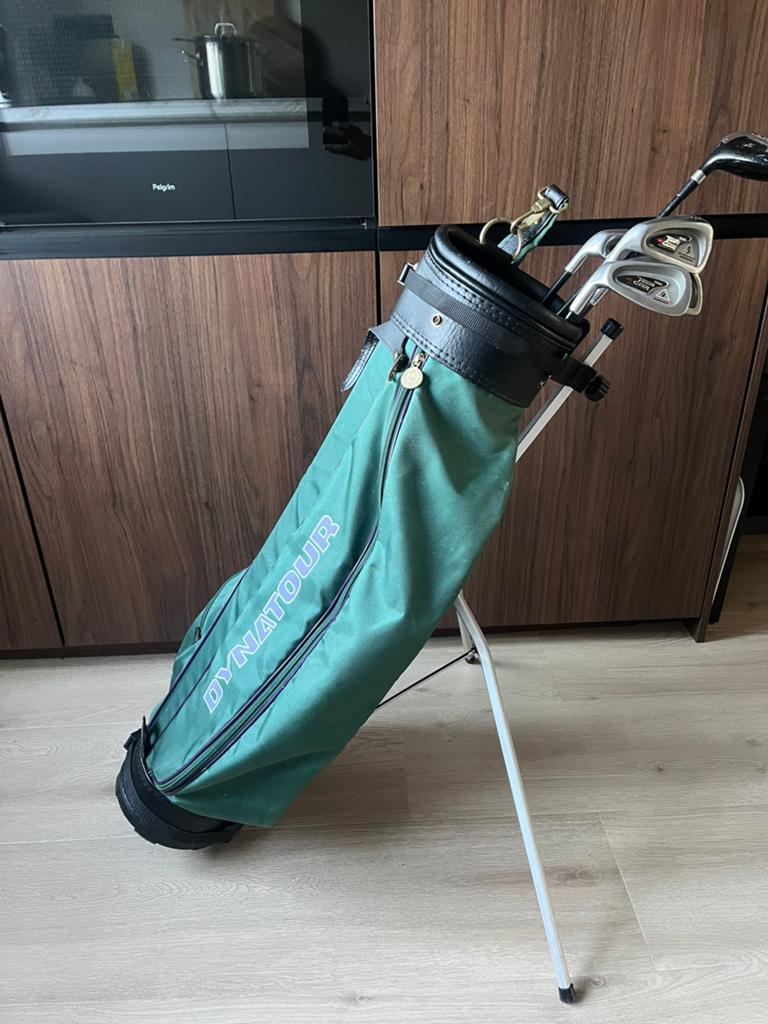 Golfset compleet – Dynatour + trolley + ballen & tees, Ophalen, Gebruikt, Set