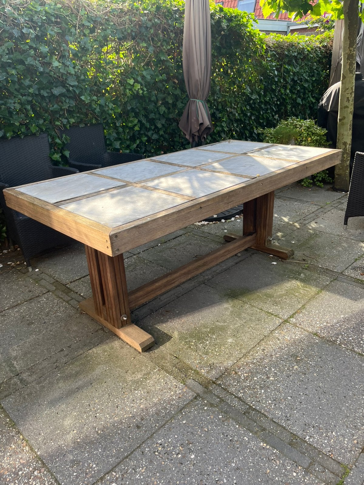 Tuintafel hardhout, Tuin en Terras, Ophalen, Gebruikt, Rechthoekig, Hout