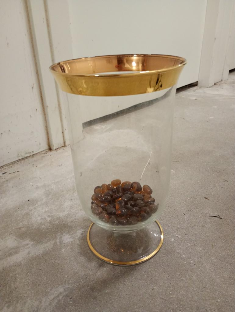Glazen vaas met gouden rand - Elegant en veelzijdig, Ophalen of Verzenden