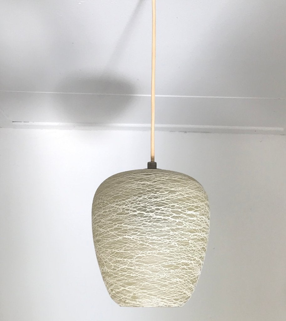 Louis Kalff PHILIPS hanglamp vintage design creme beige glas, Ophalen, Gebruikt, Glas, Vintage design retro Louis Kalff