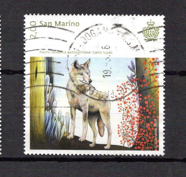 Wolf. San Marino. Gestempeld . EURO, Ophalen of Verzenden, Gestempeld, Dier of Natuur