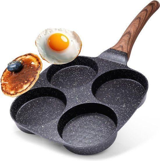 Retourdeal - eierpan Graniet 4 Gaten BLACK&WOOD 19x19 cm, Overige materialen, Overige typen, Ophalen of Verzenden, Zo goed als nieuw