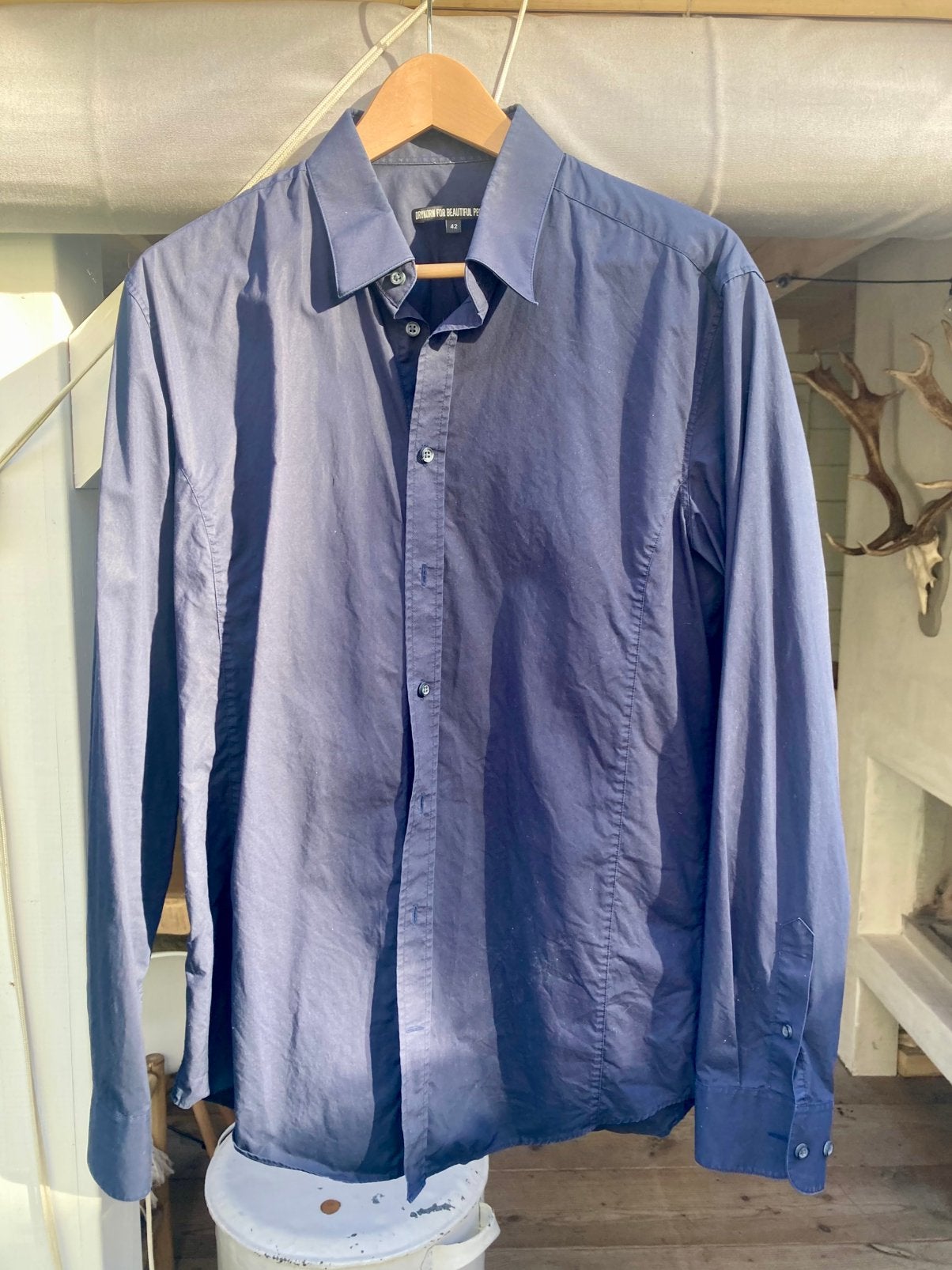 Drykorn Blauwe Blouse Overhemd Maat L, Kleding | Heren, Overhemden, Ophalen of Verzenden, Zo goed als nieuw, Blauw, Halswijdte 41/42 (L)