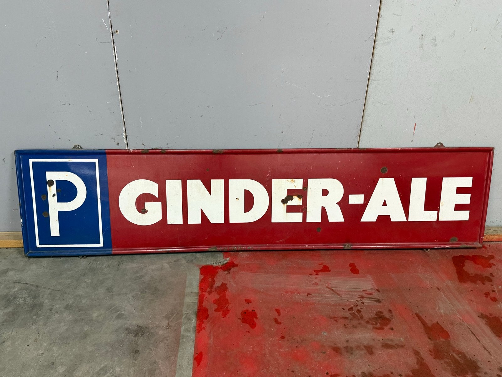 Groot Emaille Bord 'P GINDER-ALE' - 200cm, Ophalen of Verzenden