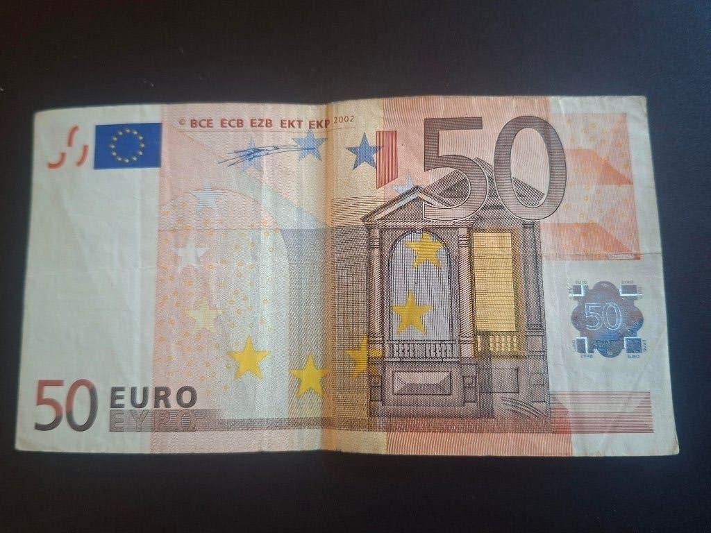 2002 Duitsland 50 euro 1e serie Duisenberg code R017, Verzenden, Duitsland, 50 euro, Los biljet