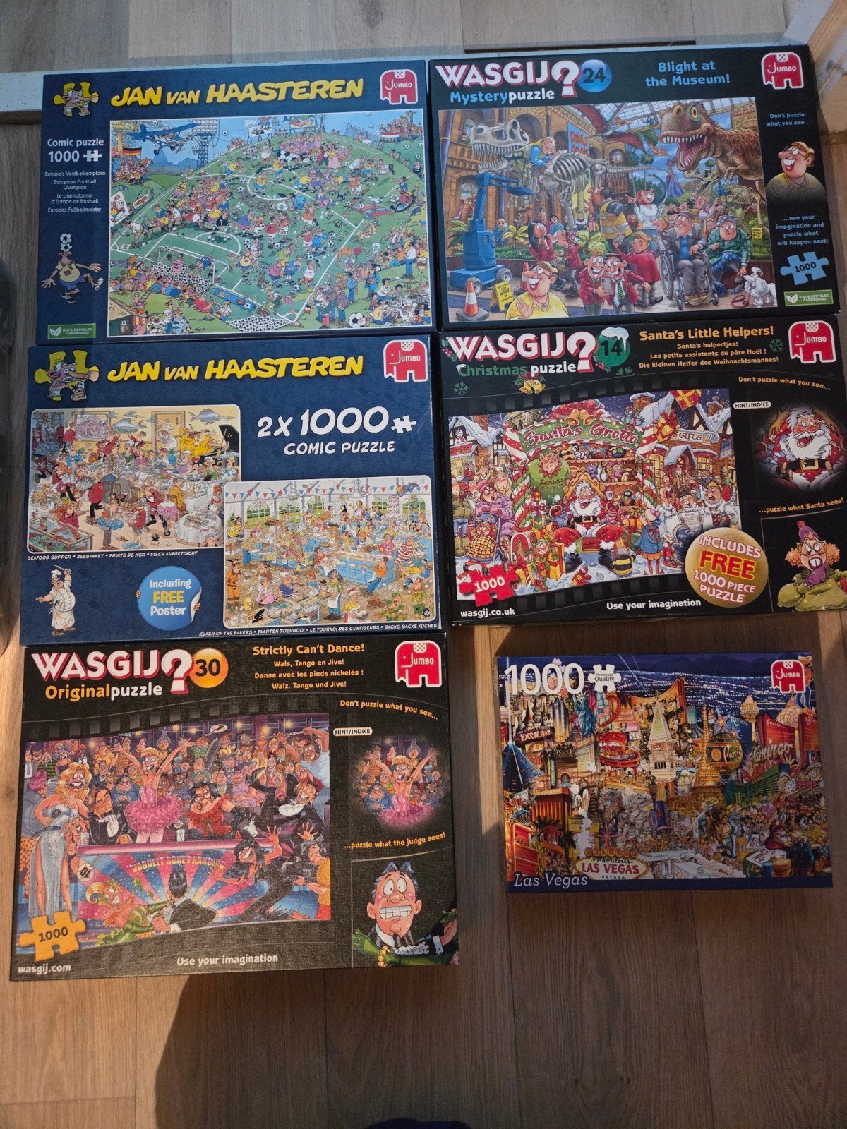 Grote collectie Jan van Haasteren & Wasgij puzzels, Ophalen of Verzenden, 500 t/m 1500 stukjes, Gebruikt, Legpuzzel