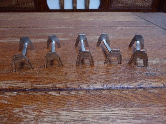 5 art deco messenleggers, Ophalen of Verzenden