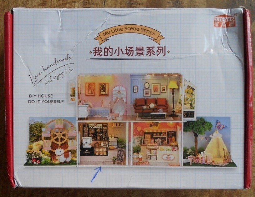 Zelfbouw miniatuurhuisje = Coffee Shop = H021, Ophalen of Verzenden, Nieuw, Knutselwerk