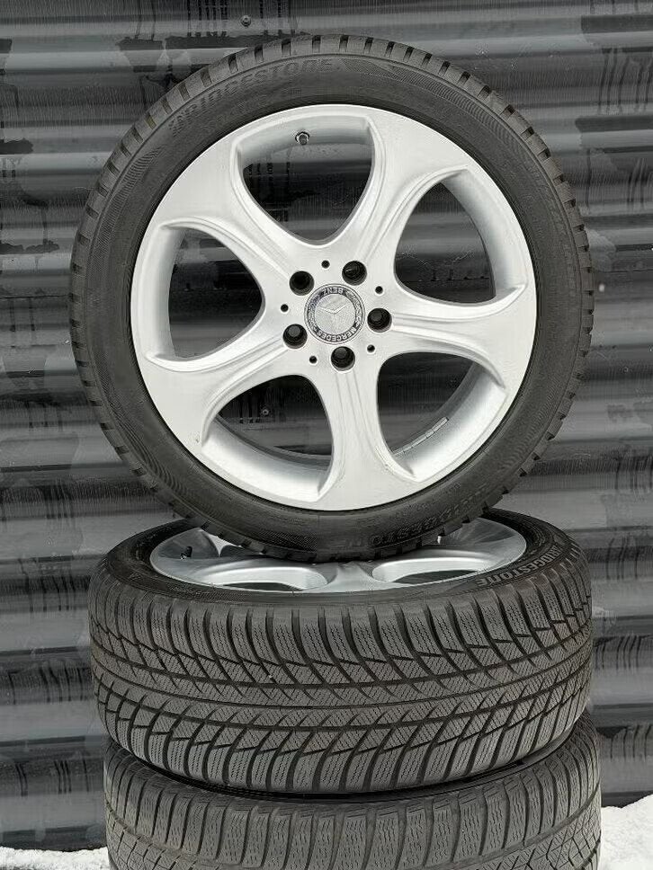 18” Orig Mercedes Cklasse W205 S205 velgen WinterBanden, Ophalen, 18 inch, Gebruikt, Banden en Velgen