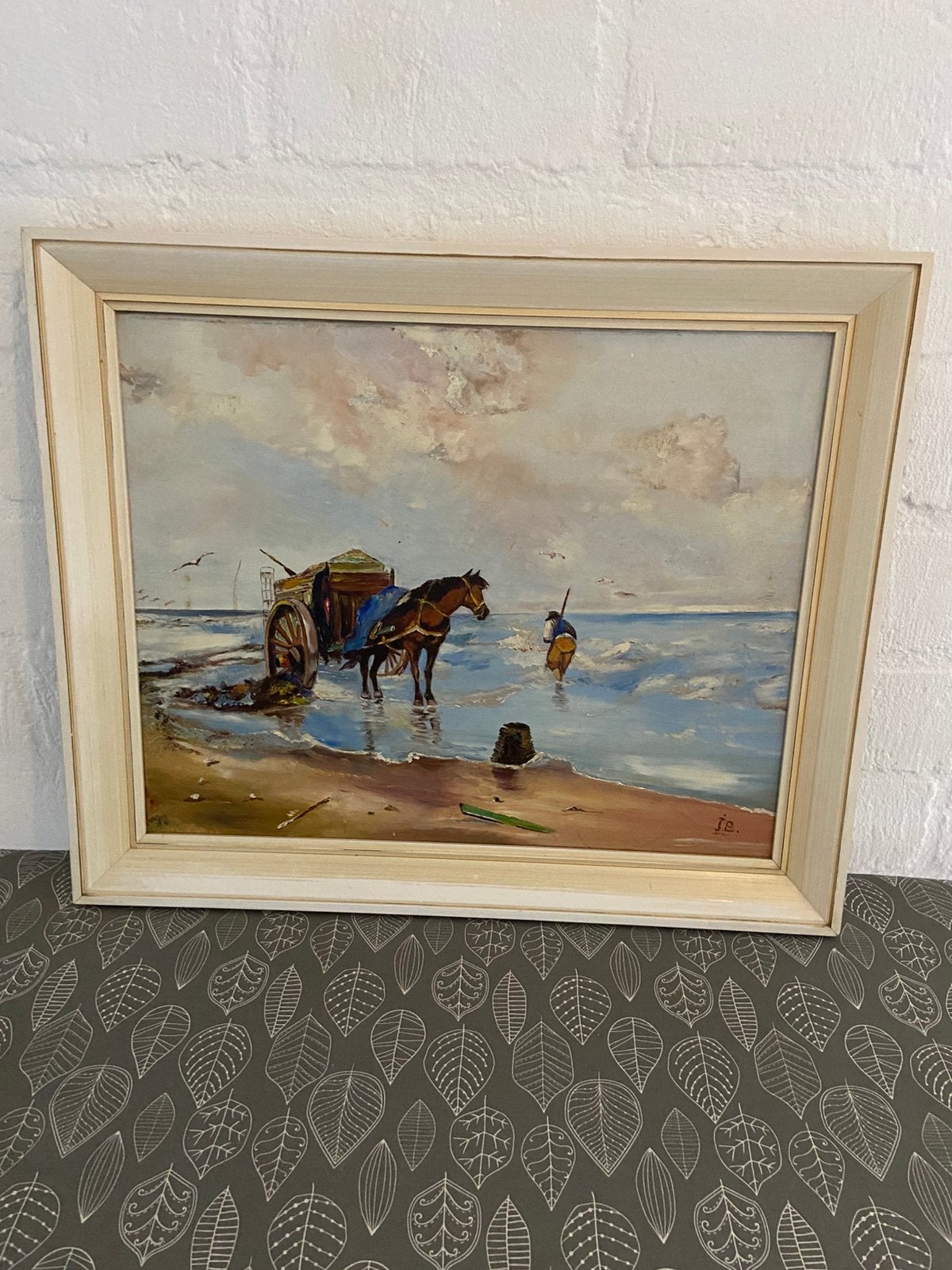 Leuke schilderij met lijst 58 x 48 cm, Ophalen of Verzenden, Minder dan 50 cm, Schilderij