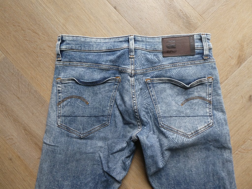 Gstar 3301 Deconstructed Super Slim spijkerbroek maat 32-34, Blauw, W32 (confectie 46) of kleiner, Ophalen of Verzenden, Zo goed als nieuw