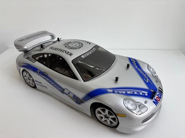 Te koop: Porsche 911GT Supercup op een Tamiya TT-02 chassis, Elektro, Ophalen of Verzenden, Zo goed als nieuw, Schaal 1:10