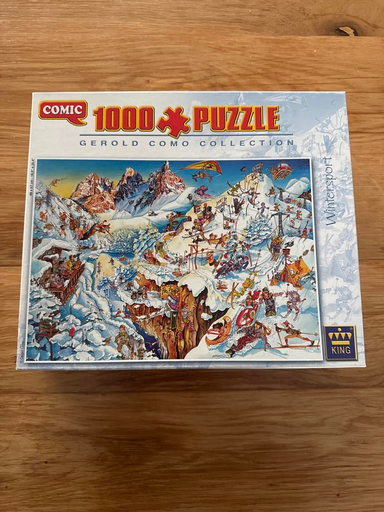 King Comic collection 1000 stukjes  Wintersport, Ophalen of Verzenden, 500 t/m 1500 stukjes, Gebruikt, Legpuzzel
