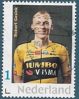 NL 1 Pers.zegel - Team Jumbo Visma - Robert Geesink - 2020, Ophalen of Verzenden, Gestempeld, Sport
