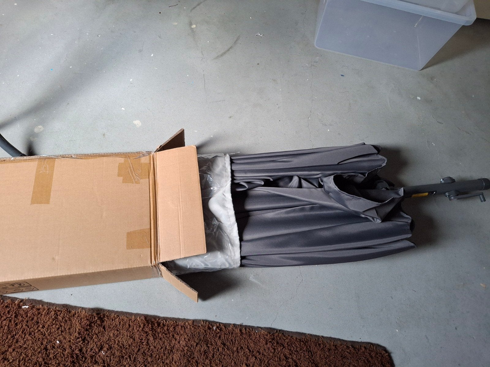 Balkon Parasol grijs, Tuin en Terras, Ophalen of Verzenden, Nieuw, 1 tot 2 meter