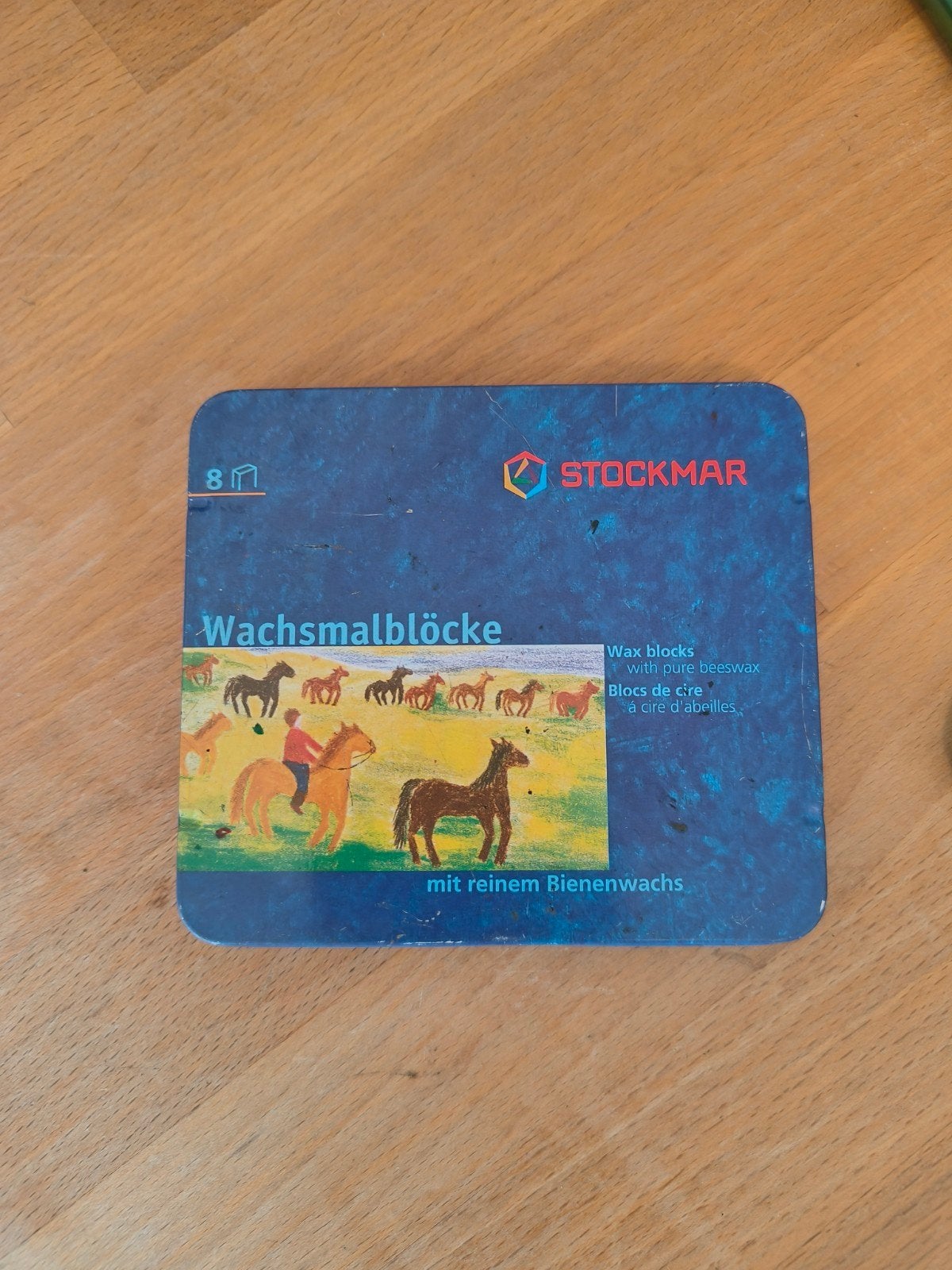 Stockmar Bijenwas krijtblokjes 9 stuks, Hobby en Vrije tijd, Ophalen of Verzenden, Gebruikt, Potlood of Stift