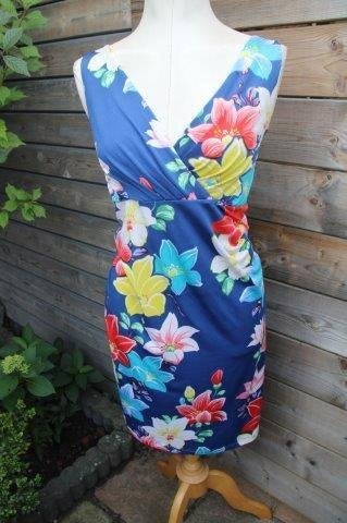 Jurk blauw/ rood/ geel King Louie mt S Vaste prijs, Kleding | Dames, Jurken, Blauw, Ophalen of Verzenden, Zo goed als nieuw, Knielengte