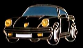 Porsche Carrera pin- zwart gelakt, Verzenden, Nieuw, Transport, Speldje of Pin