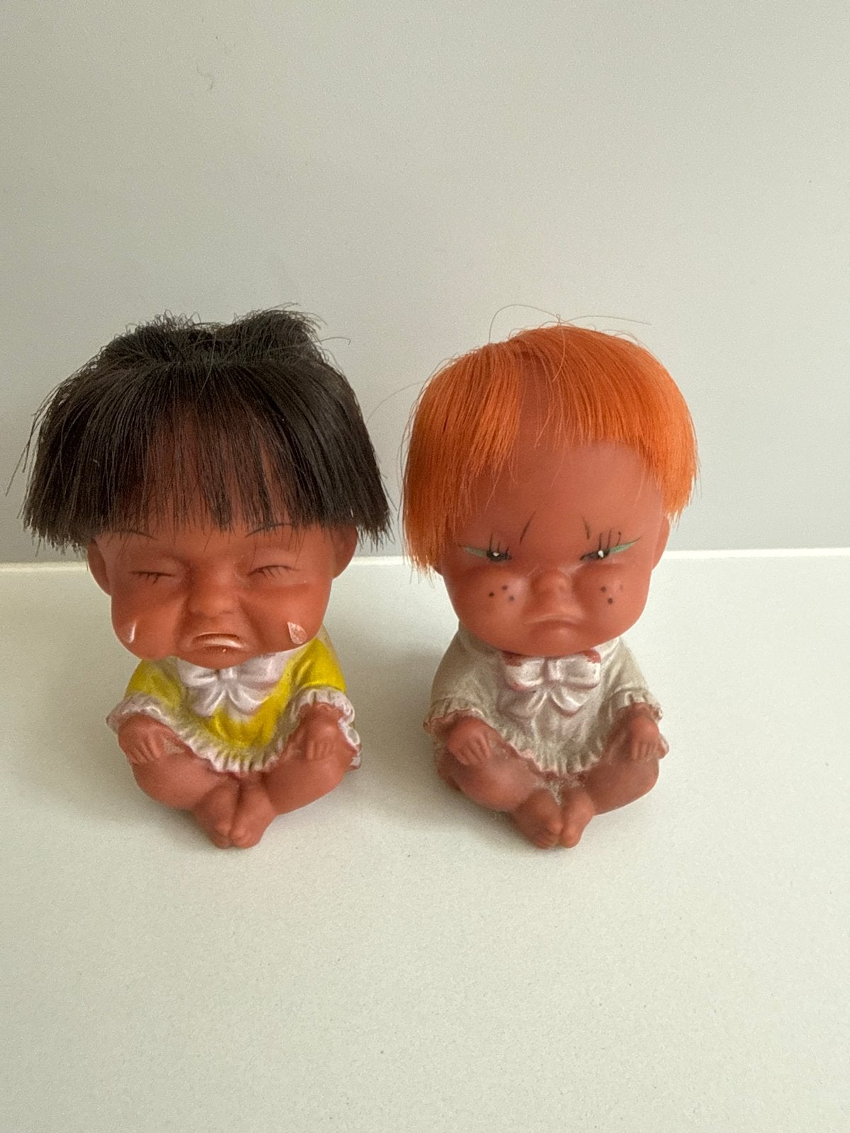 Vintage huilende baby poppen (2 stuks), Ophalen of Verzenden, Gebruikt, Babypop