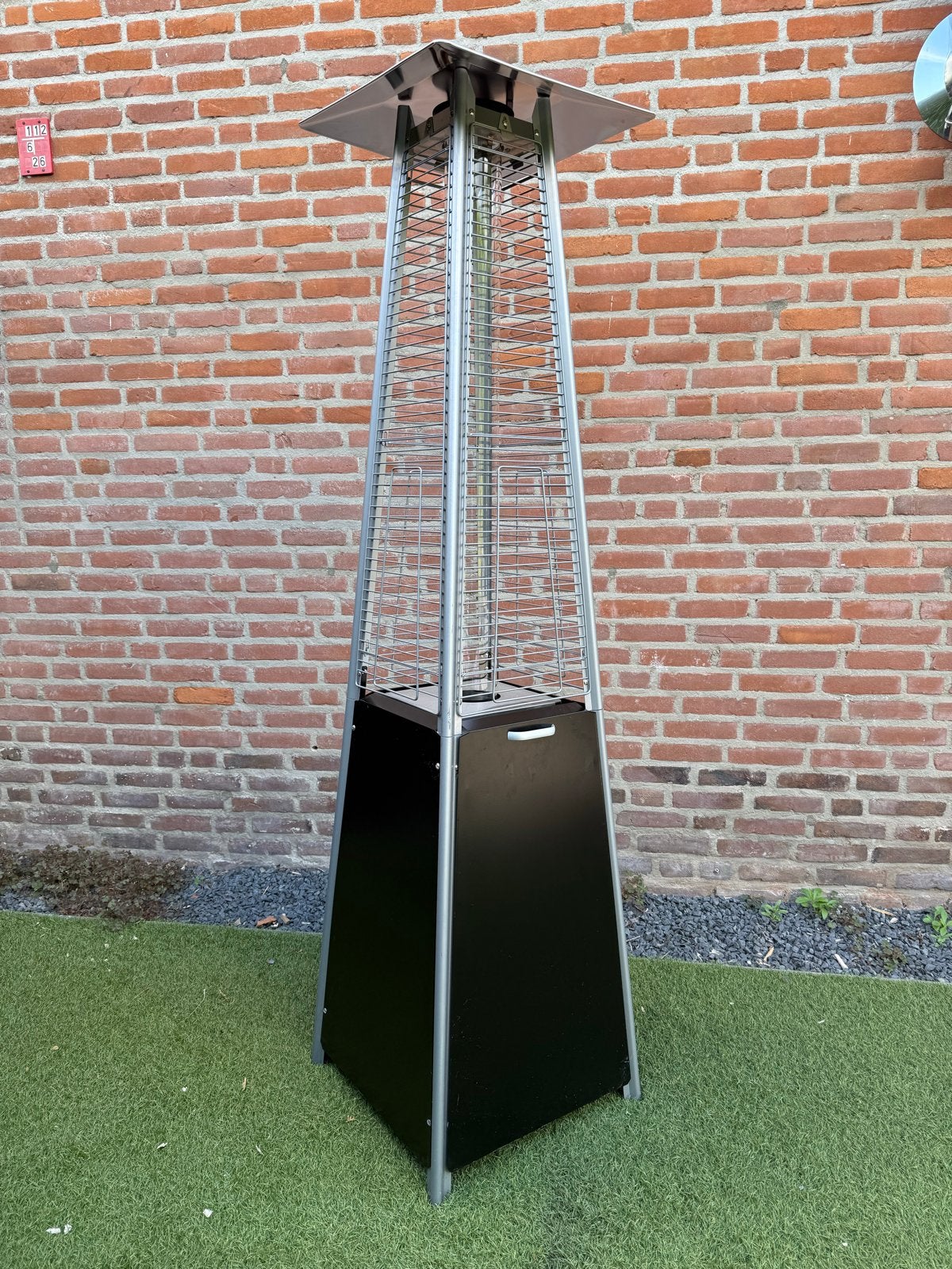 Gas piramide heater - Zo goed als nieuw, 190 cm hoog, Tuin en Terras, Terrasverwarmers, Ophalen, Zo goed als nieuw, Gas, Vloer