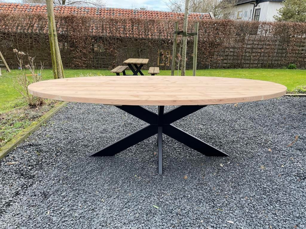 Tuintafel douglas ovaal, rond, deens ovaal, recht, Ophalen of Verzenden, Nieuw, Ovaal