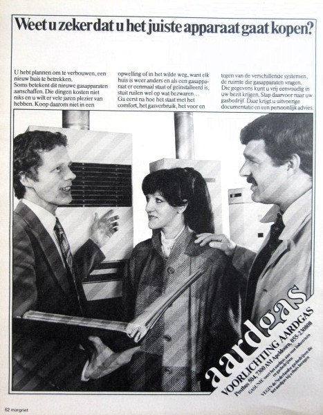 2 vintage advertenties reclames aardgas 1980-81 gas, Ophalen of Verzenden, Gebruikt, Overige typen