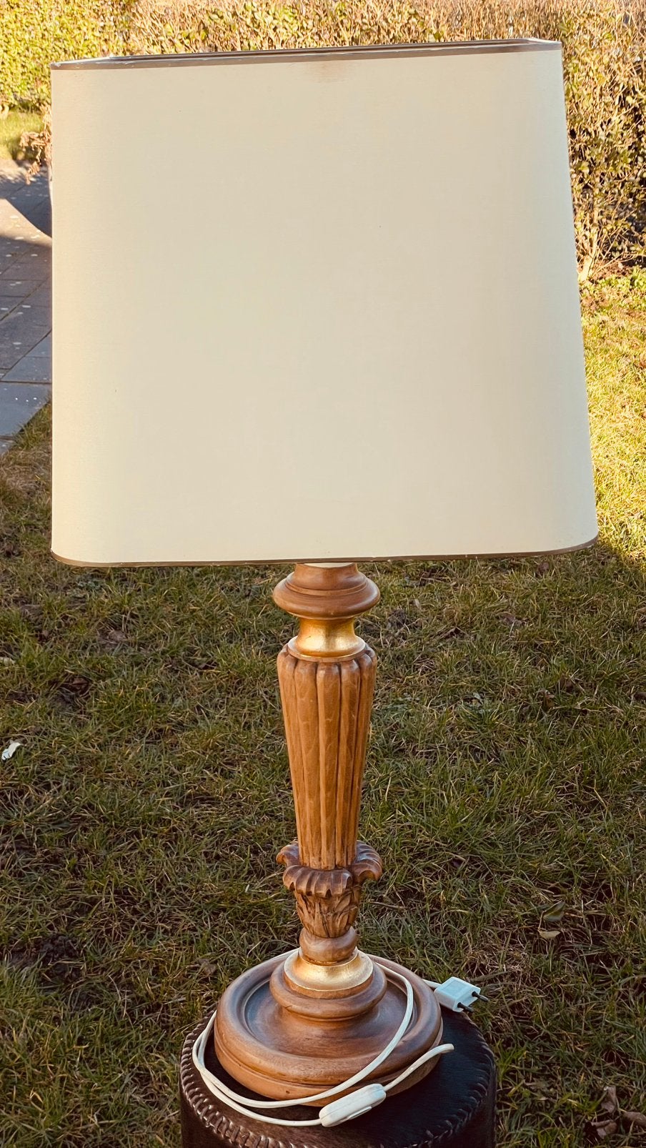 Prachtige vintage staande (tafel schemerlamp.), Ophalen, Gebruikt, 50 tot 75 cm