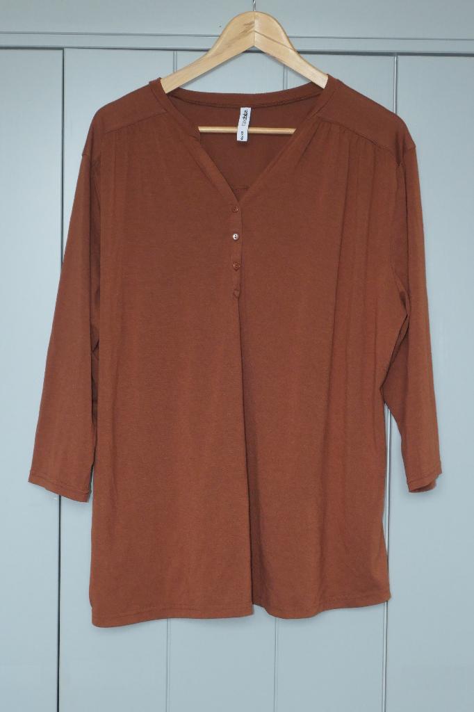 Shirt cognac bruin | 46-48 | MaxiBlue, Kleding | Dames, Grote Maten, Bruin, Zo goed als nieuw, Maxiblue, Shirt of Top