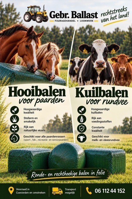 Uitstekende kwaliteit hooibalen in folie!, Ophalen
